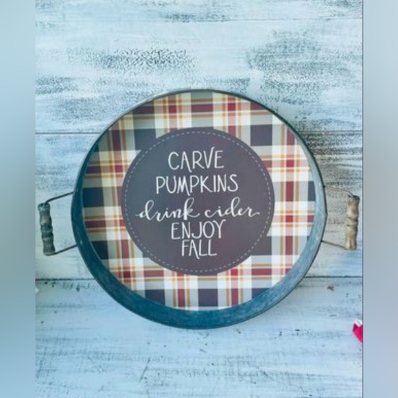 *Carve Pumpkins Galvanized Metal Tray - Picture 2 of 10